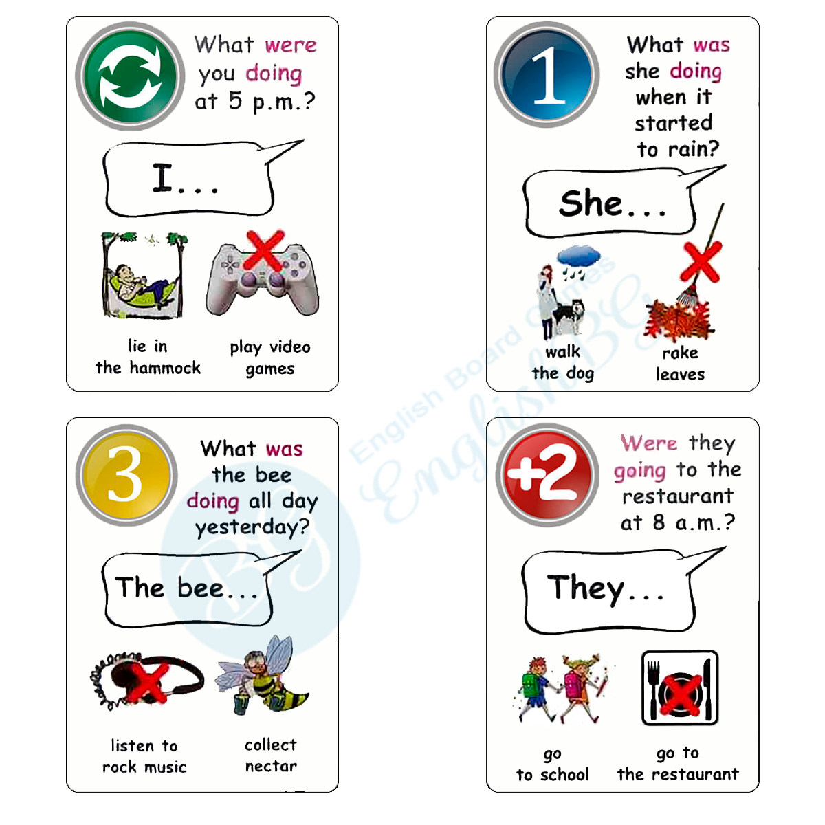 Fun Card English Past Continuous