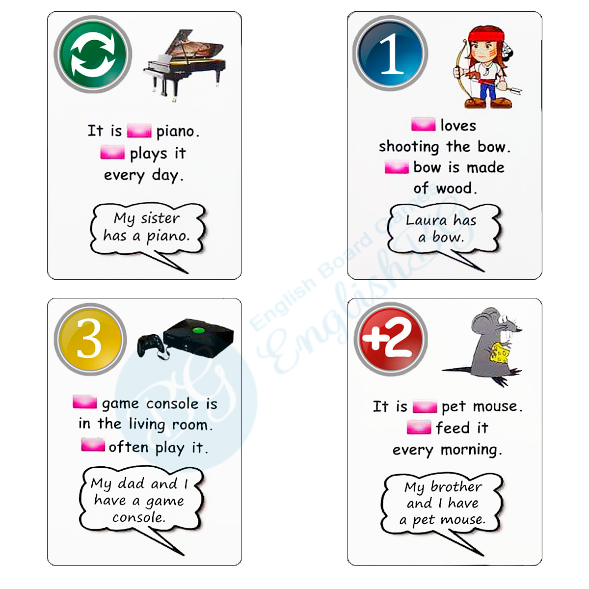 Fun Card English Pronouns