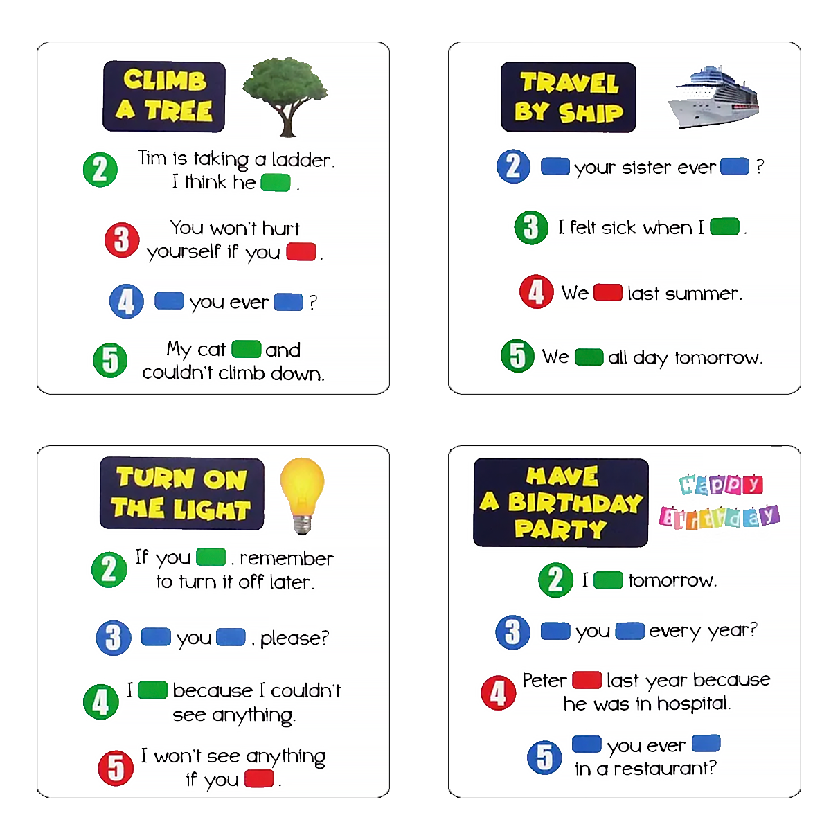 Mixed Tenses Cards Level A2/B1